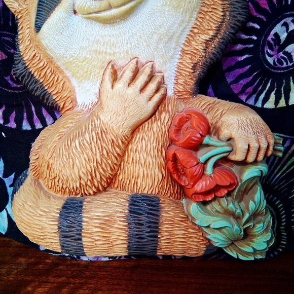 Vintage Homco Wall Hangings Woodland Chipmunk And Raccoon 1977 Dart Plastic - Picture 10 of 16